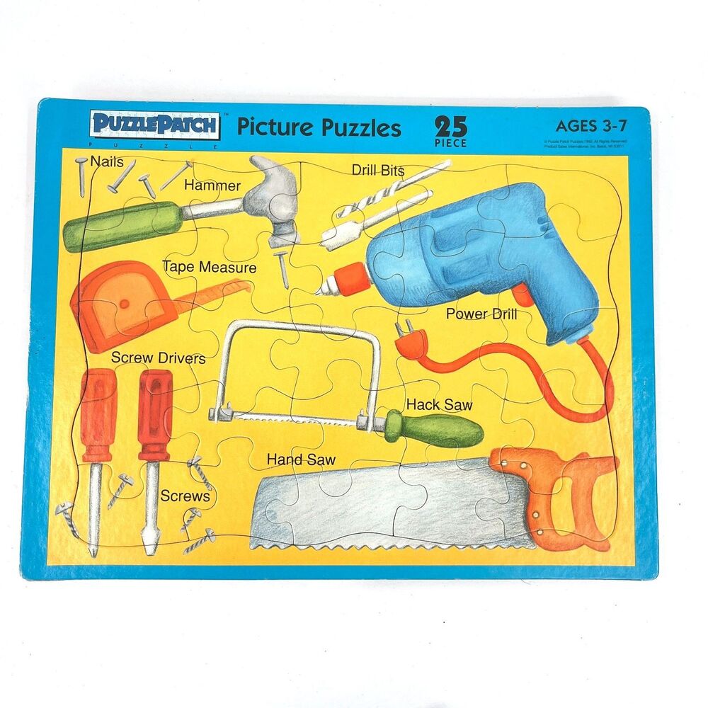 Puzzle Patch 25 Pc Tray Puzzle Vintage 1992 TOOLS